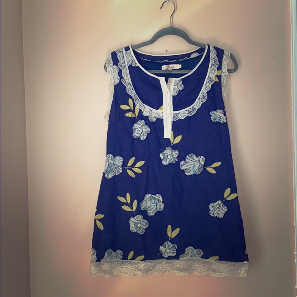 Navy with Lace Mini Dress